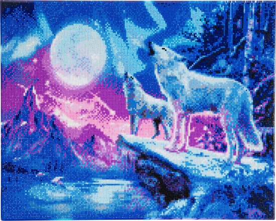 Diamond Painting Wolves & Northern Lights 40 x 50 Full