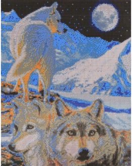 Diamond Painting 3 Wolves in the Moonlight 40 x 50 full 2