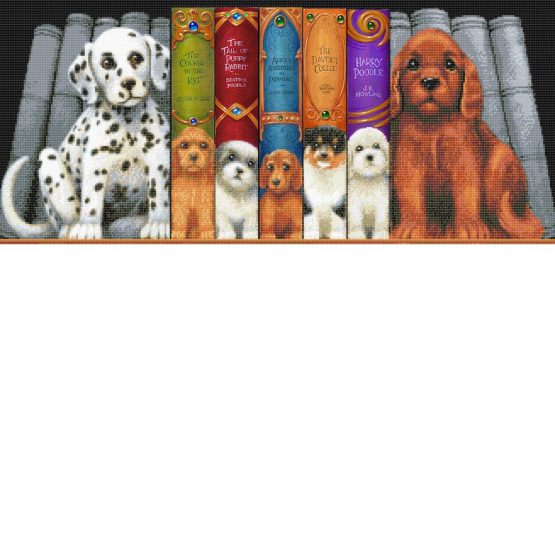 Diamond Painting Crystal Art Kit Dog Shelf Hondjes 90 x 40 Partial