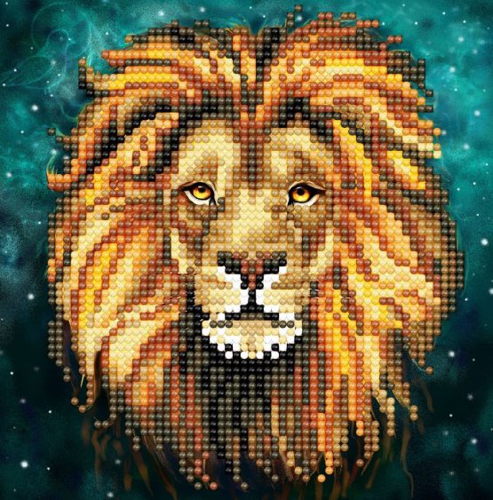 Diamond Painting Crystal Art Kit Lion Leeuw 20 x 20 cm Partial lijst