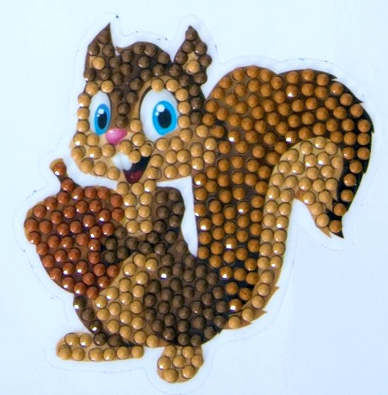 Diamond Painting Crystal Art Sticker Eekhoorn Squirrel 9 x 9 Partial