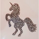 Diamond Painting Crystal Art Sticker Gouden Eenhoorn 9 x 9 Partial