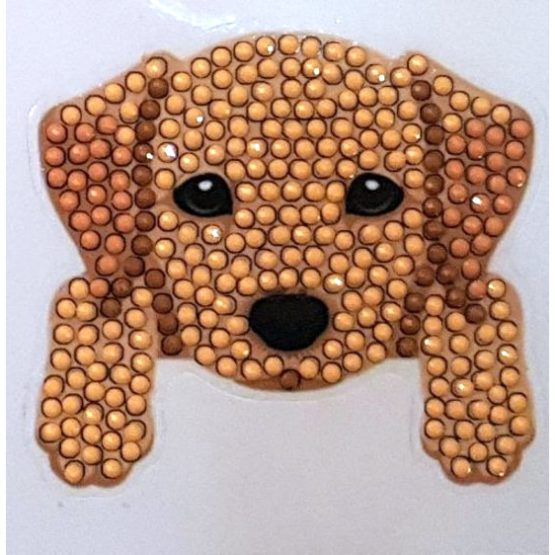 Diamond Painting Crystal Art Sticker Hond 9 x 9 Partial