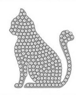 Diamond Painting Crystal Art Sticker Silver Cat Kat Zilver Poes 9 x 9 Partial