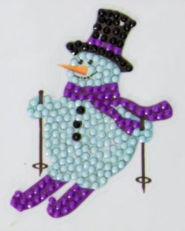 Diamond Painting Crystal Art Sticker Slalom Snowman 9 x 9 Partial