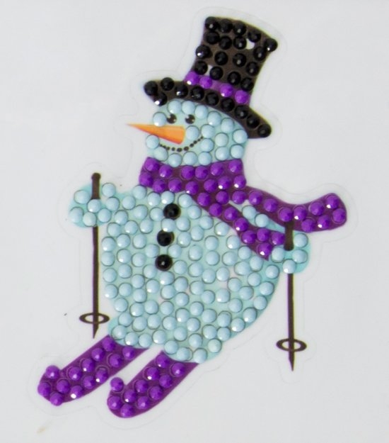 Diamond Painting Crystal Art Sticker Slalom Snowman 9 x 9 Partial