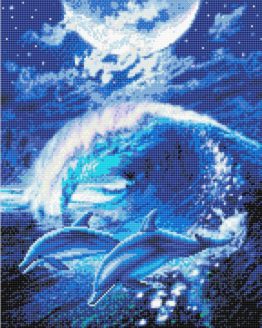 Diamond Painting Dolphins Dolfijnen 40 x 50 Full
