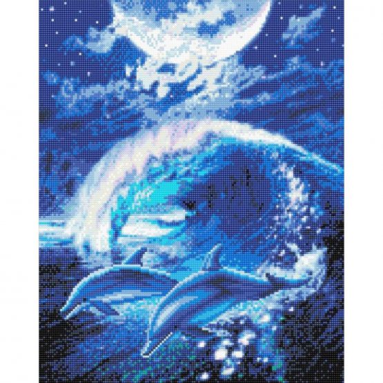 Diamond Painting Dolphins Dolfijnen 40 x 50 Full