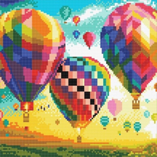 Diamond Painting Hot Air Balloons Luchtballon 30 x 30 Full