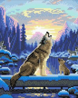 Diamond Painting Howling Wolves Wolven 30 x 30 Full
