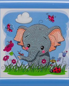 Diamond Painting Kinderframe Elephant and Friends 16 x 16 partial