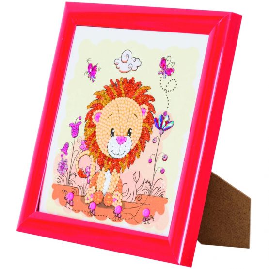 Diamond Painting Kinderframe Lion Leeuw 16 x 16 partial