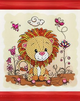 Diamond Painting Kinderframe Lion Leeuw 16 x 16 partial