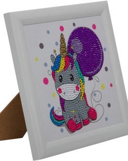 Diamonda Painting Kinderframe Party Unicorn 16 x 16 partial