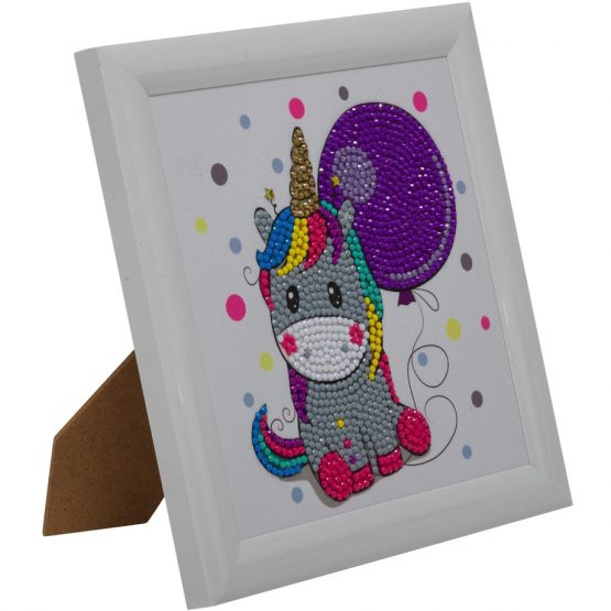 Diamonda Painting Kinderframe Party Unicorn 16 x 16 partial