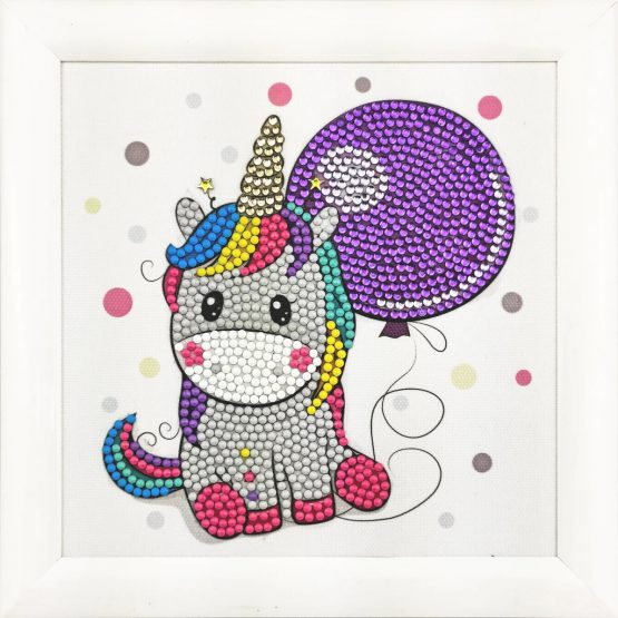 Diamonda Painting Kinderframe Party Unicorn 16 x 16 partial