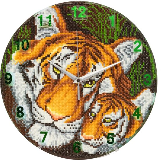 Diamond Painting Klok Mother Tiger and Cub 30 x 30 partial