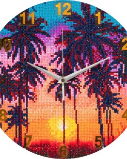 Diamond Painting Klok Sunset Palms 30 x 30 partial 2