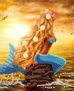 Diamond Painting Zeemeermin Mermaid Dreams 18 x 18 kaart