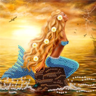 Diamond Painting Zeemeermin Mermaid Dreams 18 x 18 kaart