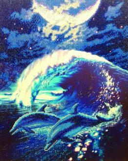 Diamond Painting Moonlight Dolphins Dolfijnen 40 x 50 Full