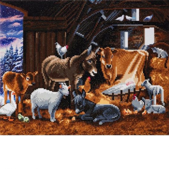 Diamond Painting Nativity Farm Richard Macneil 40 x 50 Partial