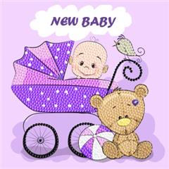 Diamond Painting New Baby 18 x 18 kaart