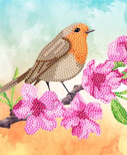 Diamond Painting Mus Robin 18 x 18 kaart