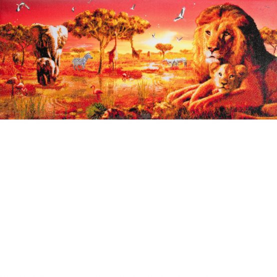 Diamond Painting Safari Sunset Lion Leeuw 90 x 40 Partial