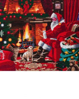 Diamond Painting Santa by Fire Kerstmis Kerstman 90 x 65 Partial