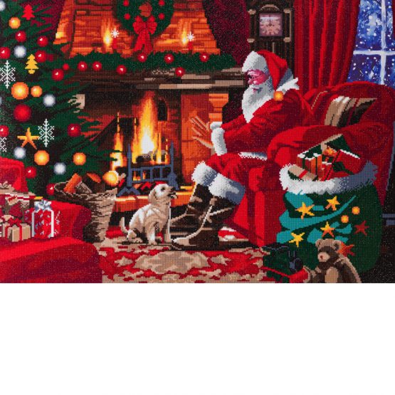 Diamond Painting Santa by Fire Kerstmis Kerstman 90 x 65 Partial
