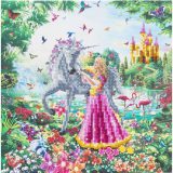 Diamond Painting The Princess and the Unicorn 30 x 30 Partial
