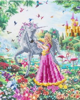 Diamond Painting The Princess and the Unicorn 30 x 30 Partial