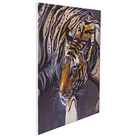 Diamond Painting The Tiger Tijger 70 x70 cm partial painting houten frame