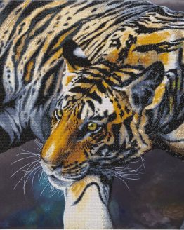 Diamond Painting The Tiger Tijger 70 x70 cm partial painting houten frame