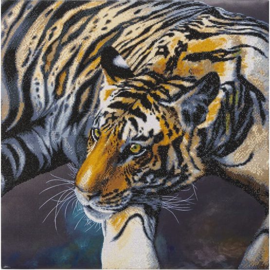 Diamond Painting The Tiger Tijger 70 x70 cm partial painting houten frame