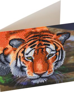 Diamond Painting Tiger 18 x 18 kaart Crystal Art 0