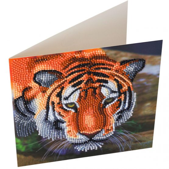 Diamond Painting Tiger 18 x 18 kaart Crystal Art 0