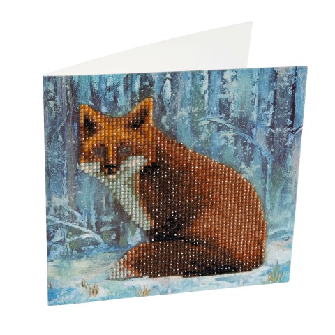 Diamond Painting Winter Fox 18 x 18 kaart