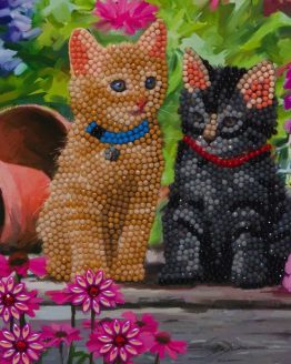 Diamond Painting Cat Friends Poesjes 18 x 18 kaart Crystal Art 1