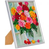 Diamond Painting Flower Bloemen 21 x 25 cm partial zilveren lijst