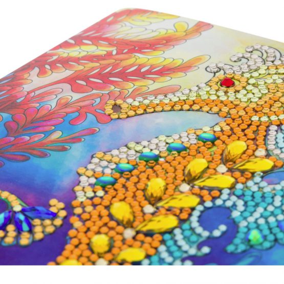 Diamond Painting Golden Seahorse 18 x 18 kaart Crystal Art 1