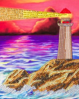 Diamond Painting Lighthouse Vuurtoren 18 x 18 kaart Crystal Art 1