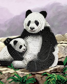 Diamond Painting Panda 18 x 18 kaart Crystal Art