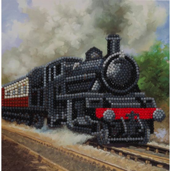 Diamond Painting Train 18 x 18 kaart Crystal Art