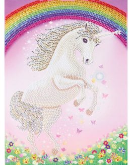 Diamond Painting Unicorn Rainbow 21 x 29 kaart Crystal Art Card