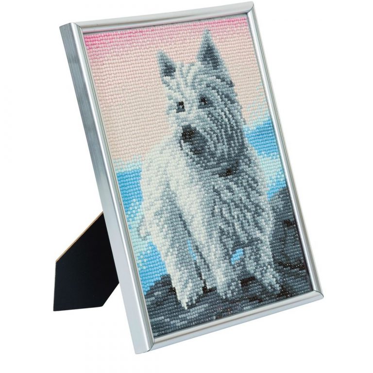 VGJM 5D Diamond Painting Westie Hund 30x40cm - DIY Diamant Malerei Vollbesatz