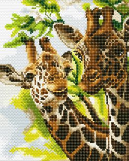 Diamond Painting Friendly Giraffes Giraffen 30 x 30 Full