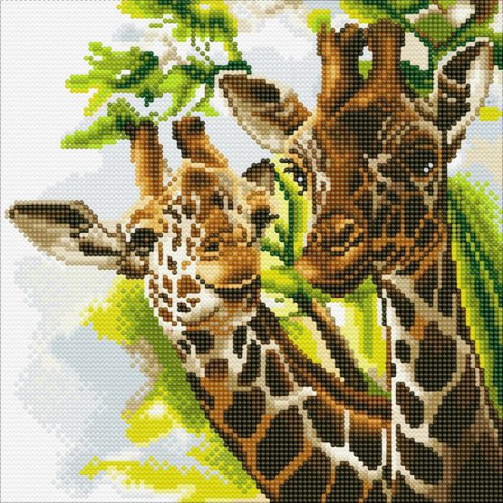 Diamond Painting Friendly Giraffes Giraffen 30 x 30 Full