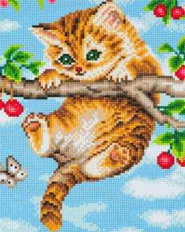 Diamond Painting Cherry Kitten Poesje 30 x 30 Full